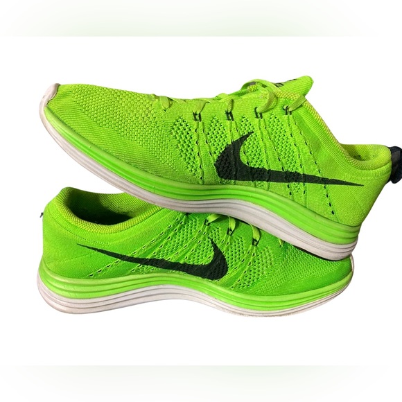 Nike Flyknit Lunar 1+ One Electric Green White Men's Size 9.5  554887-304 1 - Picture 4 of 8